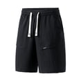 thumbnail image 2 of EOYWHK Mens Shorts Breathable Relaxed Fit Multi Pocket Mens Casual Shorts Soft Lightweight Breathable for Basketball Running Gym Black, Size L, 2 of 9