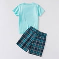 thumbnail image 5 of TOWED22 Infant Toddler Baby Boy Summer Outfits 2pcs Round Neck Short Sleeve Shirt Tee Dinosaur Graphic Pocket Shorts Clothes(Sky Blue,8-9 Y), 5 of 9