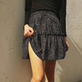 thumbnail image 3 of Skirts for Women Skirt Platform Competitor Analysis Women's Summer Cute High Waist Ruffle Skirt Print Swing Beach Skirt Black M, 3 of 5