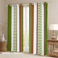 thumbnail image 2 of Homewish Lines Stripes Artwork Curtains Pack of 2 (42x84 Each),Geometric Stripes Curtains Blackout,Green Beige Brown Bedroom Curtains For Adult,Luxury Bedroom Decor, 2 of 6