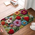 thumbnail image 5 of 1pc Yarn Embroidery with Flowers Absorbent Non-Slip Bathroom Thickened Flannel Rug Decor,Soft,Quick Drying,Suitable For Indoor/outdoor Use,Bathrooms,Bedrooms,Kitchens,Terrace,Laundry Rooms,16"x24", 5 of 9