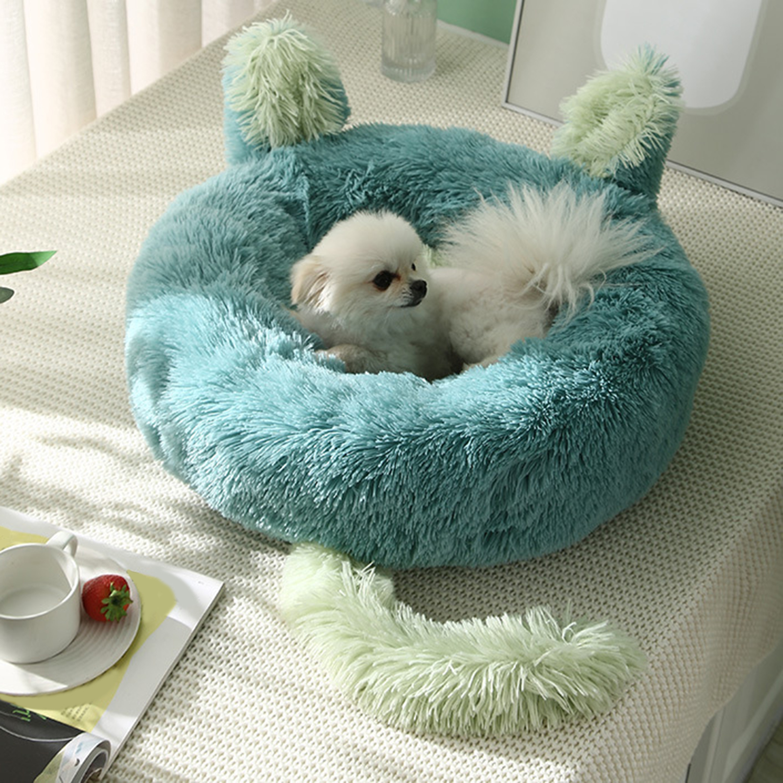 StarBay Pet Pad Soft Fully Filling Big Space Cartoon Comfortable Keep Warm Plush Rabbit Ear for Autumn Pet Bed