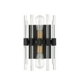 thumbnail image 2 of Santiago 2-Light Wall Sconce in Matte Black with Warm Brass Accents, 2 of 5