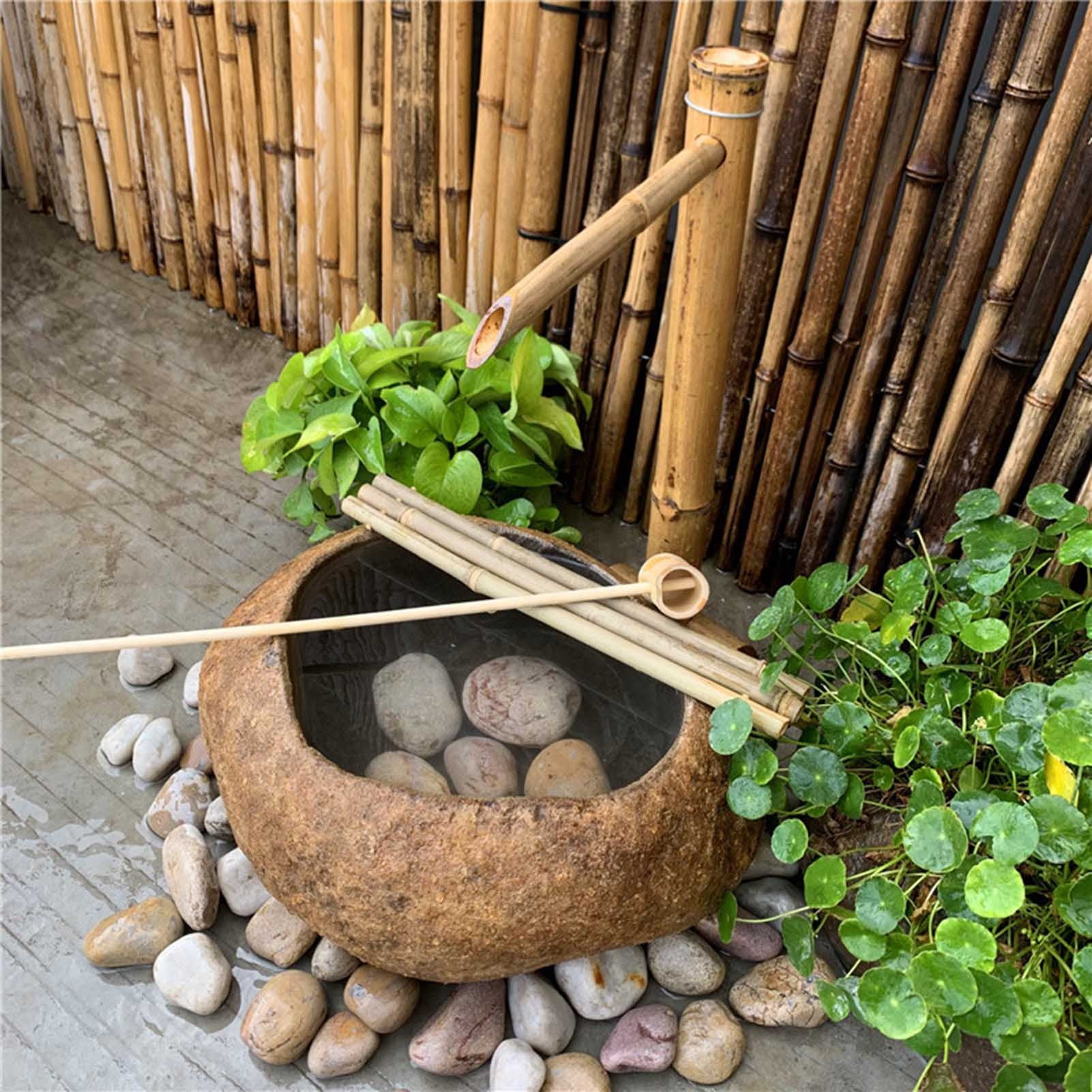 70cm Bamboo Fountain Decoration,with Pump, Zen Garden Water Fountain , Waterfall, Outdoor Japanese Garden Backyard Pond Kit