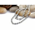 thumbnail image 2 of Silver Tone Men/Women's 2- 4mm 18-26'' Rope Chain Stainless Steel Necklace Gift, 2 of 4