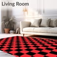 thumbnail image 2 of ODIKA 5'x7' Machine Washable Non-Slip Area Rug, Vintage Gingham Check with Retro Farmhouse Charm High Traffic Rug, Red, 615252, 2 of 7