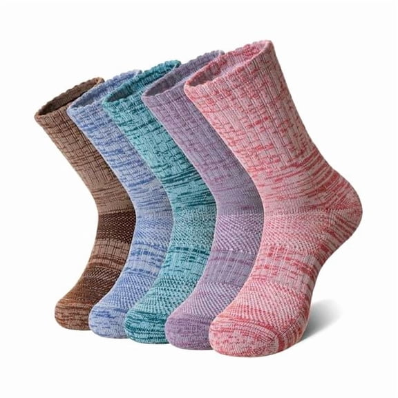 Eryueer Merino Wool Hiking Socks for Women Men Thermal Winter Warm Moisture Wicking Boot Work Cushion Gift Socks 5 Pairs