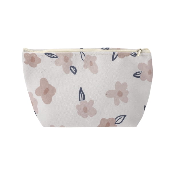 Unique Bargains 1 Pc Bolsa de Maquillaje Duradera con Estampado Beige Caqui de Poliéster