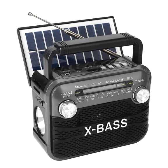Portable AM/FM/SW Radio,Transistor Radio,Retro Bluetooth Speaker with USB/TF Player,Solar Battery Operated/USB Charge,Digital Tuner & Earphone Jack,Emergency Flashligh,Perfect for Gifts/Elderly/Home