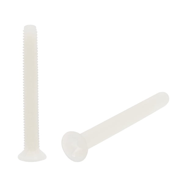 Uxcell Tornillo de Máquina de Nylon con Cabeza Plana en Cruz Tornillos de Máquina M3x0.98" Blanco 100pcs