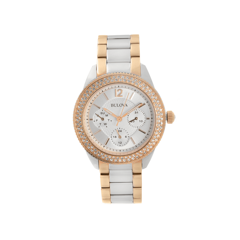 Bulova rose gold and silver watch online