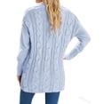 thumbnail image 3 of Sweaters for Women Batwing Long Sleeve V Neck Cable Knit Sweater 2023 Fall Fashion Chunky Knitted Pullover Sweater Alsol Lamesa, 3 of 3