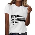 thumbnail image 4 of Camisetas de Manga Corta para las Mujeres, Blusa de Manga Corta de la Moda Del Día de la Independencia Hecha de Poliéster Cómodo para la Primavera Verano, Blusas de Manga Corta para las Mujeres, 4 of 7