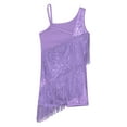 thumbnail image 4 of CHICTRY Girls Latin Dance Tassel Fringe Leotard Dress Shiny Sequins Jazz Rumba Tango Dancewear Lavender-B 8, 4 of 5