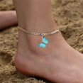 thumbnail image 2 of 1 Uds (oro) tobillera de plata de quilates delicada colgante de mariposa diseño único sandalias de playa bohemias pulsera de cadena de pie Sexy ER, 2 of 4