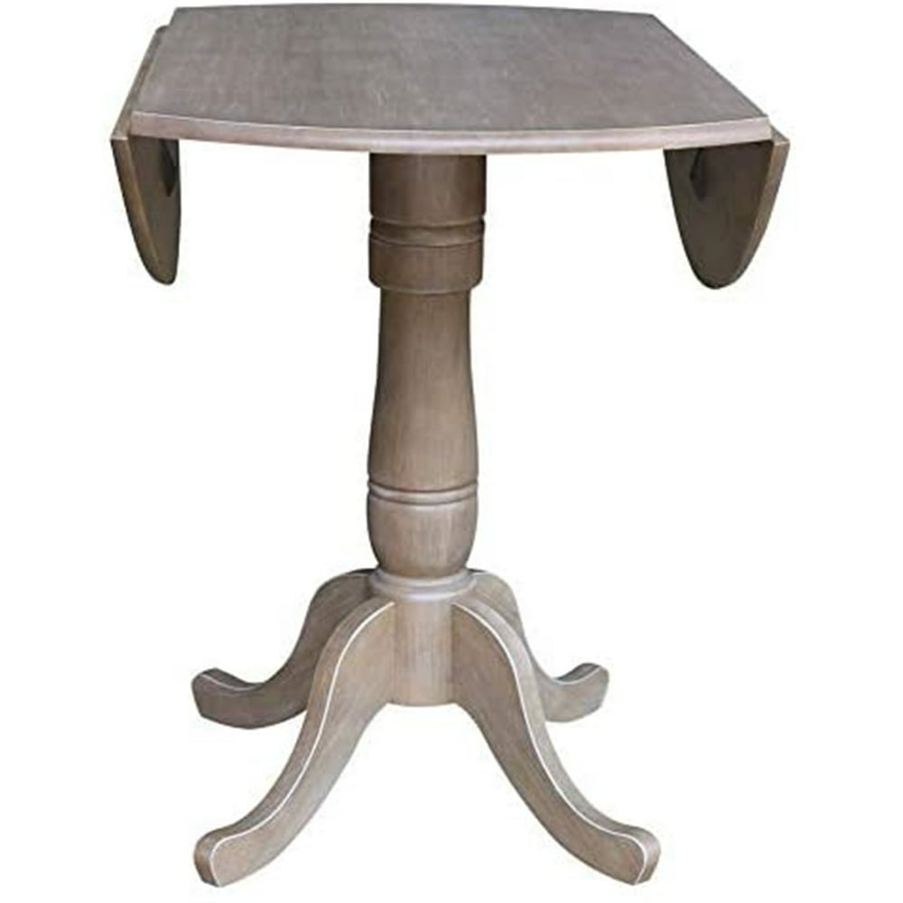 42" Round Dual Drop Leaf Pedestal Table 35.5"H