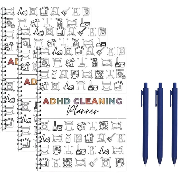 ADHD Cleaning Planner, ADHD Cleaning & Organizing Toolkit - Chore Planner, Focus-Friendly Checklists for Home, Weekly & Monthly Tidy Mind Organizer, Declutter Challenge Sheets