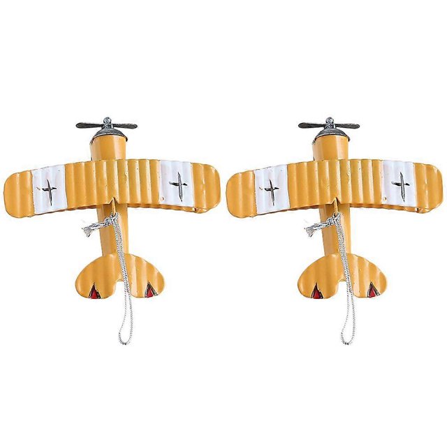 2pcs Small Airplane Model Retro Iron Art Plane Ornament Creative Desktop Decoration Aircraft Model