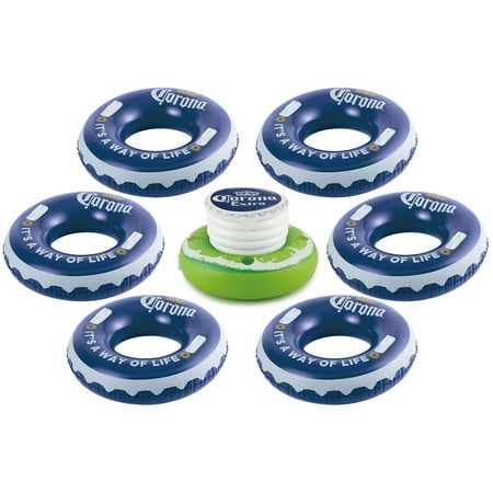 Corona Tube - Corona 31 inch Corona Bottle Cap Tubes, 6 Pack with Inflatable Floating Cooler