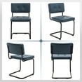thumbnail image 5 of Zesthouse Mid-Century Modern Dining Chairs Set of 2, Upholstered Faux Leather Dining Room Chairs with Back and Black Legs, Armless Side Chairs for Kitchen & Dining Living Room, Blue, 5 of 12