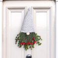 thumbnail image 4 of Fusipu Christmas Faceless Gnome Wreath Faux Green Plants Red Berries Indoor Outdoor Wall Hanging Artificial Garland Decoration, 4 of 8