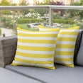 thumbnail image 5 of Pack of 2 Outdoor Pillow Covers 18x18 Inch Waterproof Yellow Striped Throw Pillow Covers,Decorative Couch Pillow Shams Protectors Modern Simple Monochrome Geometric White Patio Cushion Pillowcases, 5 of 8