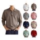 thumbnail image 4 of Top informal para hombre, cuello vuelto, botón frontal, manga larga, transpirable, Top de ajuste informal para hombre para otoño, 4 of 6