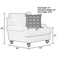 thumbnail image 3 of Catnapper Cora Chair in Plush Ecru "Off White" Fabric with Accent Pillow, 3 of 10