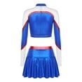 thumbnail image 4 of iiniim Womens Cheerleading Costume High School Cheer Leader Fancy Dress Outfit Uniform Tops Skirt Blue XL, 4 of 7