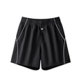 thumbnail image 3 of Running Yoga Shorts with Exposure Design For Summer Gym Workout Breathable Athletic Bottoms Elastic Waistband Loose Fit Women's Casual ActivewearBlackS, 3 of 3