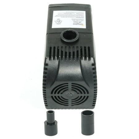 Pond Water Filter Sunnydaze 160 GPH Submersible Water Pump with Filter and 2 Nozzles, 120 Volts, 6-Foot Power Cord, Use in Smaller Ponds, Hydroponics, Aquaponics ()