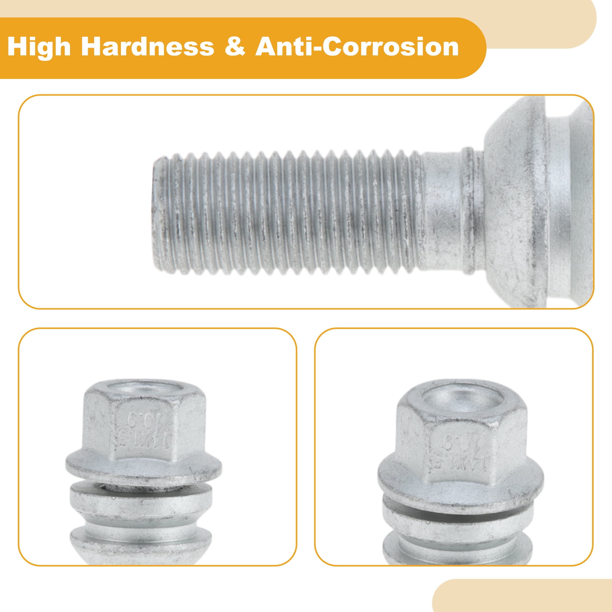 Unique Bargains 5 Pcs M14x1.5 Wheel Lug Stud Set for Audi Q7 2007-2015 Alloy Steel
