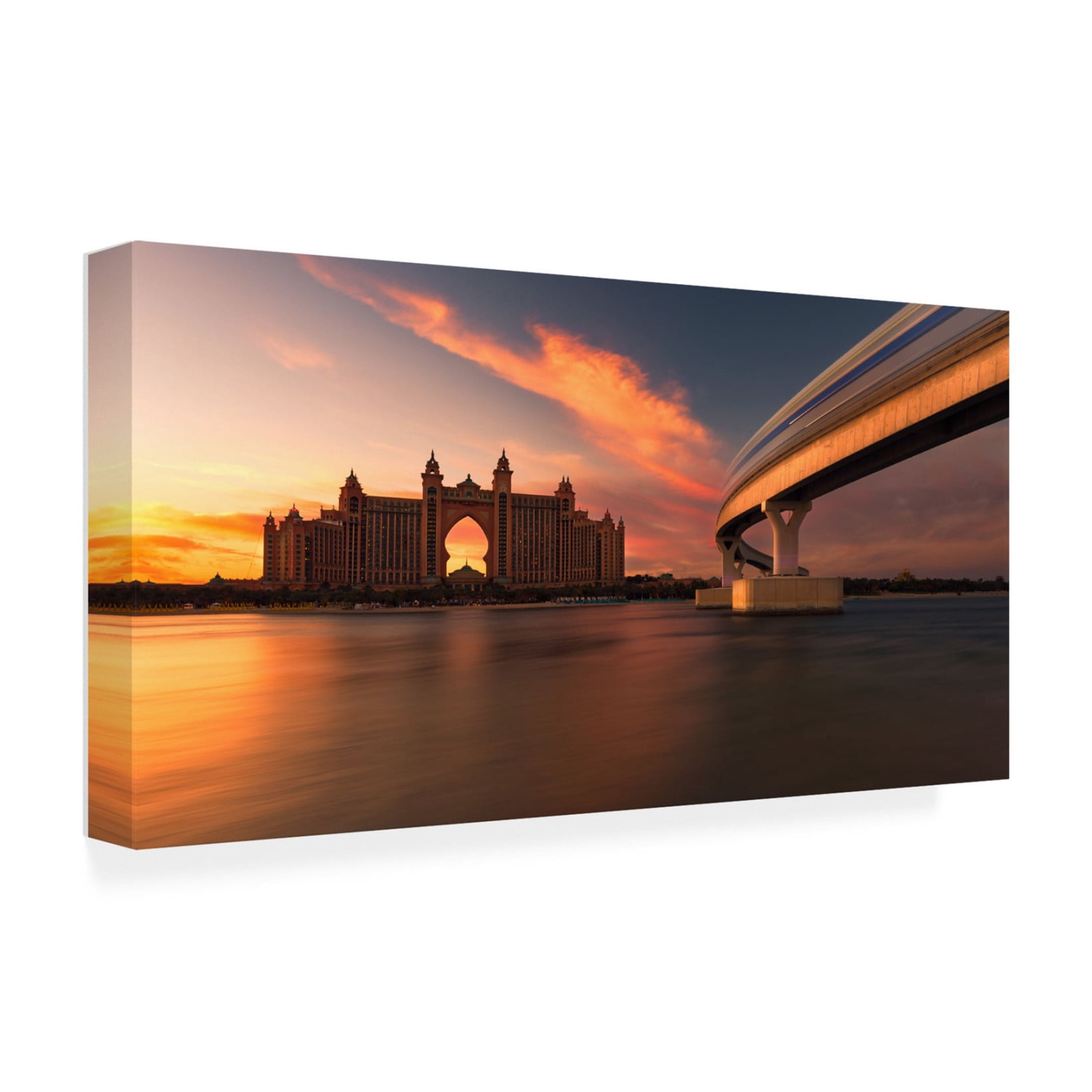 Canvas Wall Art - Majid Behzad 'Atlantis Sunset' Wall Art for Living Room, Bedroom, or Office D?cor by Trademark Fine Art - 32 x 16 Inches