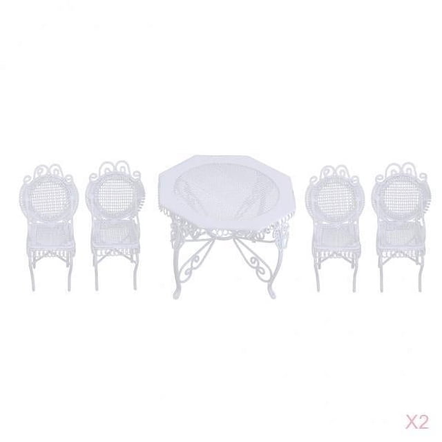 2 Set 1:12 Table And Chairs Miniature Fairy Garden Furniture para la Decoración Interior Casa de