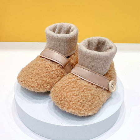 

Cathalem Toddler Girl Shoes Athletic Winter Children Infants Toddler Shoes Boys And Girls Floor Socks Shoes Plush Warm Shoes Brown 6 Months