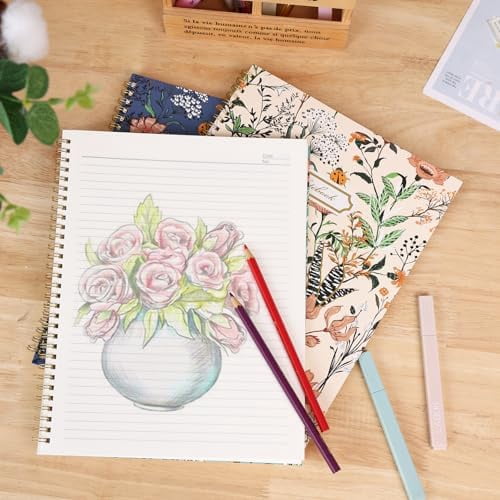 Quivanta 3 Pack Spiral Notebook Journal for Women College Ruled Notebook 120 Pages A4 Aesthetic Journaling Notebooks for Work School Office Home, 8.5 x 11 Inches Notebooks for Valentine Gifts