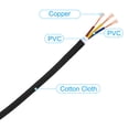 thumbnail image 4 of Uxcell Fabric Cloth Covered Round Wire, 16.4ft 18AWG 3 Core Vintage Woven Electrical Cord, Black, 4 of 6
