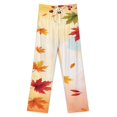 thumbnail image 3 of Thanksgiving Pumpkins Fall Leaves Pajama Pants Loose Pajamas Female Breathable Home Trousers Leisure Sleeping Pants Large Size, 3 of 6