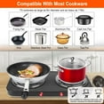 thumbnail image 5 of Hot Plate, 2000W Portable Electric Stove for Cooking with 5 Levels Adjustable Temperature & Dual Control, Countertop Double Coil Burner Cast Iron Cooktop for All Cookwares Home Camp RV (Black), 5 of 9