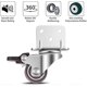 thumbnail image 2 of Juego de 4 ruedas giratorias para muebles, con freno y placa de montaje en L de 25 mm (cg-3)., 2 of 5
