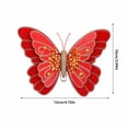 thumbnail image 2 of Set of 3 Christmas Butterfly Clip Mesh Gauze Hanging Ornament, for Tree Decoration Holiday Festival Home Display Red, 2 of 3