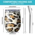 thumbnail image 5 of 12oz Stemless Wine Tumblers Beige and Black Of Leopard Print Vacuum Insulated Stainless Steel Travel Tumbler Cups Mug with Lid and Straw for Champaign,Cocktail,Beer with Cleaning Brush, 5 of 5