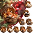 thumbnail image 1 of Adorno colgante de árbol de Navidad para animales del bosque, diseño caprichoso, decoración versátil, acrílico duradero, uso en temporada navideña, 10 cm, 1 of 5