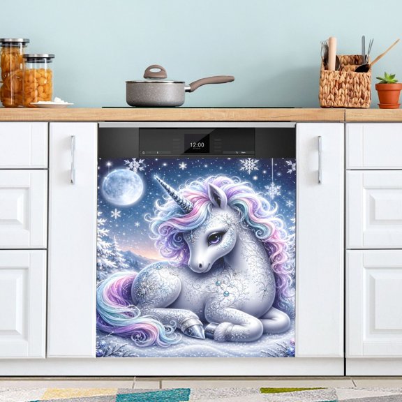 Ice and Snow Colt Dishwasher Magnetic Covers Magnet Sticker Kitchen Decor Dishwasher Refrigerator Front Door Covers Decorative Magnetic 23" x 26"