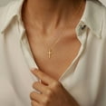 thumbnail image 5 of Turandoss Dainty 14K Gold Plated Cross Necklace for Women TrendyPersonalized 14K Gold Plated Plated Pendant Necklace Simple Thin Chain Cross Necklaces for Women Faith Jewelry First Communion Gifts, 5 of 8