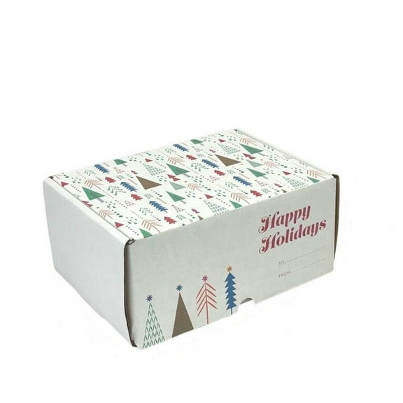Ucanpack Christmas Shipping Boxes 12 x 9 x 3" - Xmas Pine Trees Printed Christmas Boxes - Holiday Shipping Box Made In USA Holiday Box Corrugated Shipping Boxes