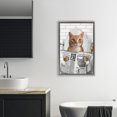 thumbnail image 2 of Stupell Industries Whimsy Cat on Toilet Gray Framed Floater Canvas Wall Art design by Matthew Piotrowicz, 31 x 21, 2 of 9