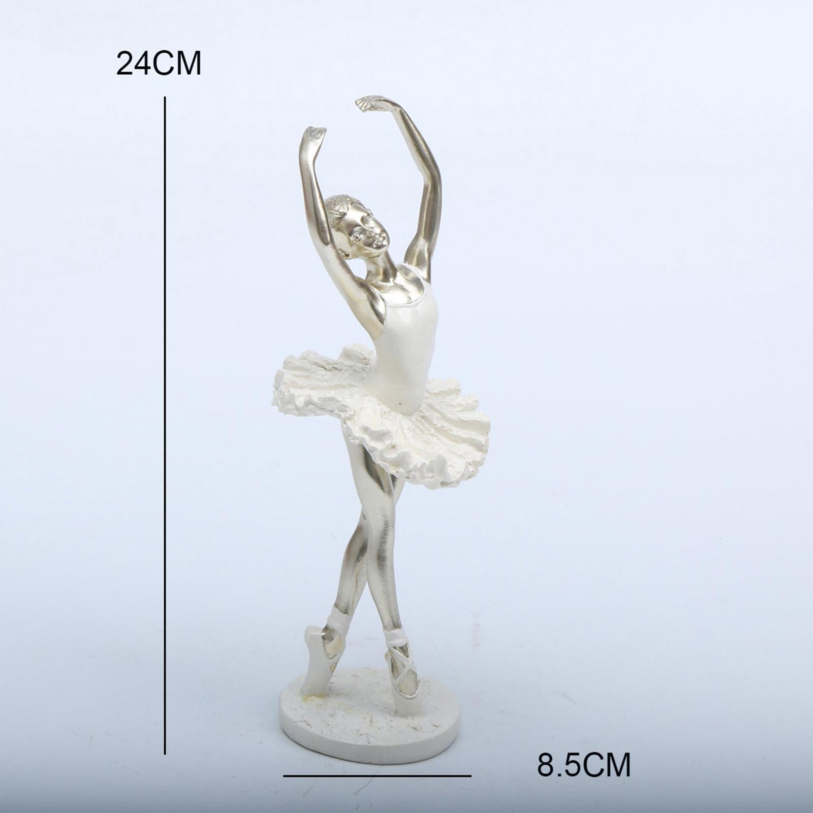 2 Pieces Ballerina Statue Flamingo Sculpture Resin Desktop Ornament for Living Room Bedroom Garden Decor