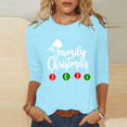 thumbnail image 1 of Aqestyerly Hauts de Noël pour Femmes Mode Féminine T-Shirt Imprimé de Noël Manches 3/4 Blouse Col Rond Hauts Décontractés, 1 of 5