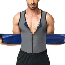 LALAMELON Sauna Vest for Men Waist Trainer Vest with Zipper Workout Sauna Suit with Adjustable Waist Trimmer Belt